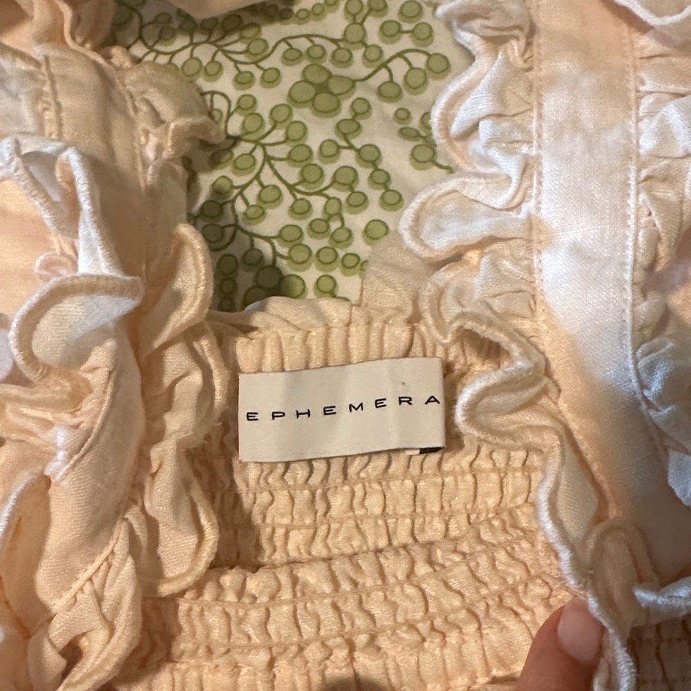 Light Pink Ruffled Smocked Top - Picture 2 of 3